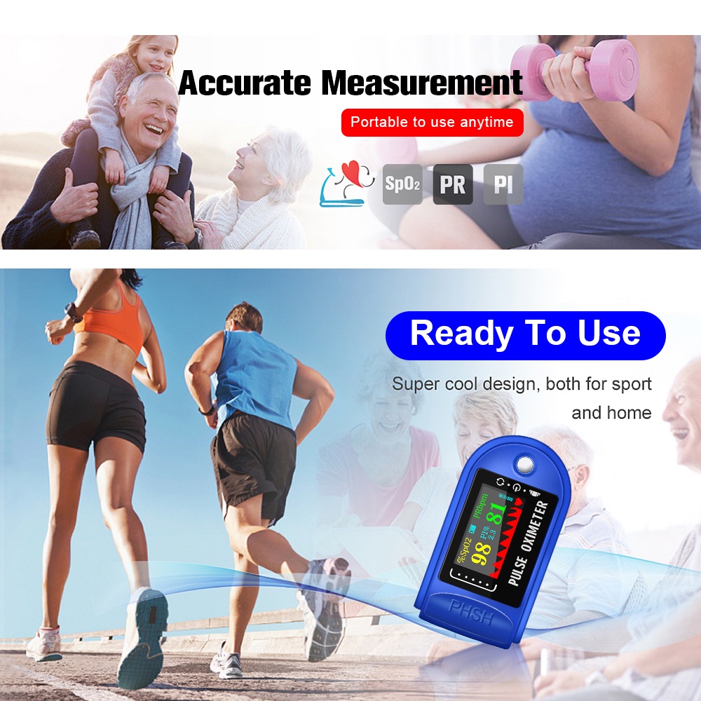 Finger Clip Pulse Oximeter Home Oxygen Saturation Monitor Finger Pulse Heart Rate Meter