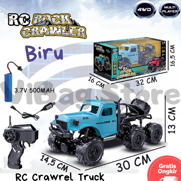 Mainan Mobil RC Remote Control Crawler Offroad Jeep 4x4 4WD RDR1062 - Biru