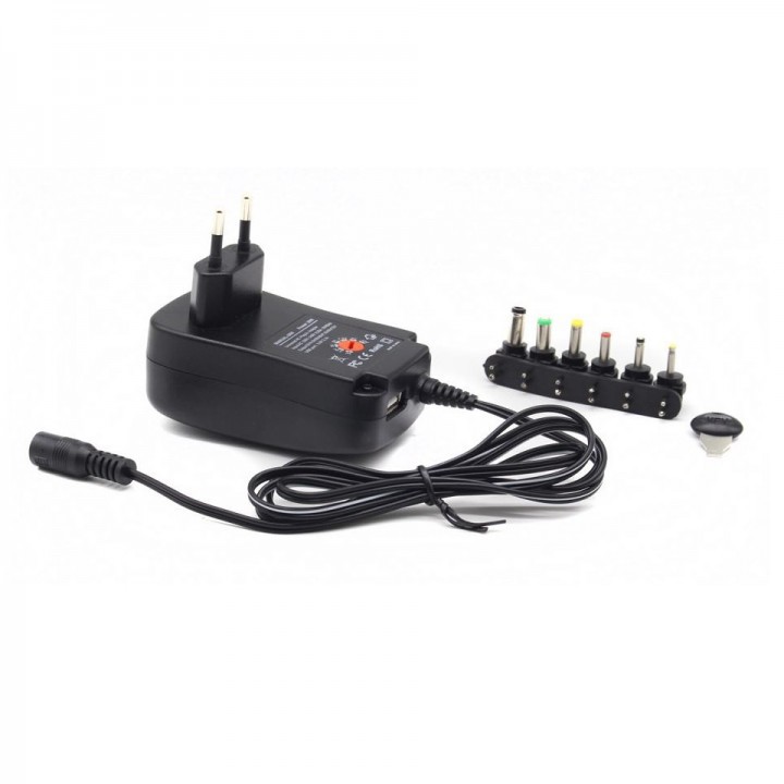 Universal AC Plug In Adjustable Adapter 30W with 2.1A Single USB Port