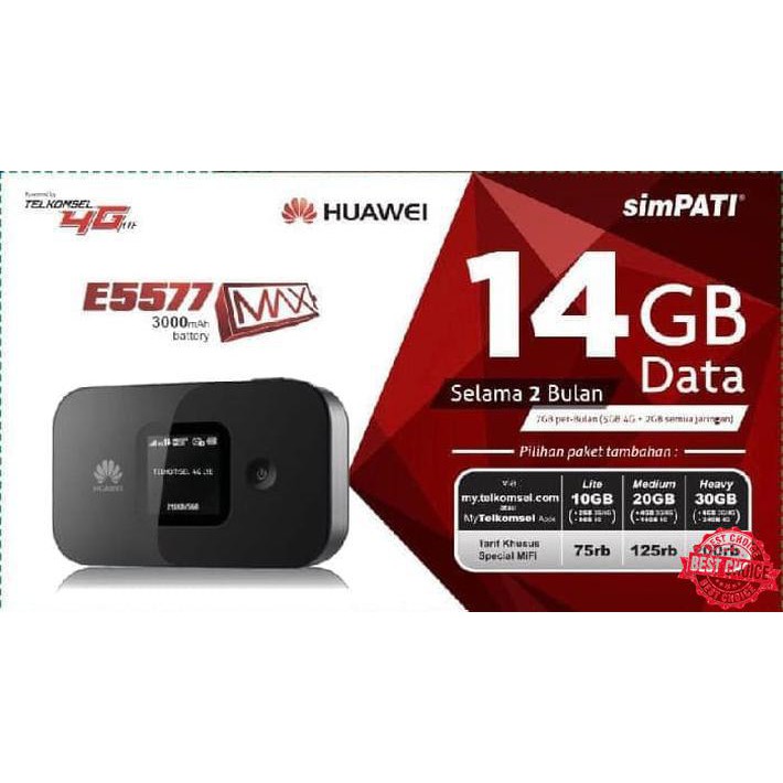 PROMO HARGA MURAH MODEM HUAWEI E5577 MAX UNLOCK BATERAI DOUBLE 3000MAH WIFI MIFI