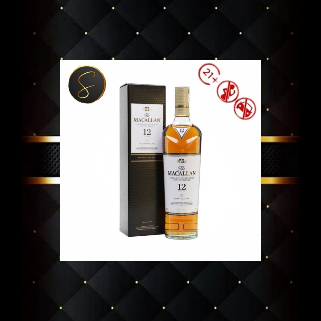 THE MACALLAN AGED 12 YEARS YO SHERRY OAK CASK 750ML HIGHLAND SINGLE MALT SCOTCH WHISKY