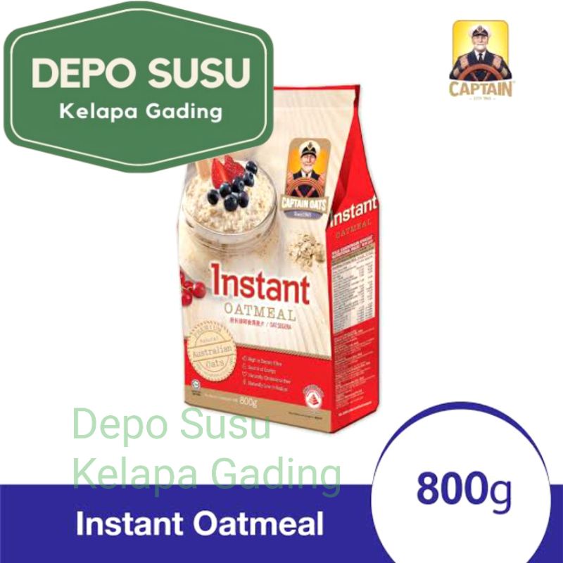 Captain Oats Oatmeal 800gr Instant Quick Cook Rolled Oat Captainoat 800 Sarapan Sehat Breakfast