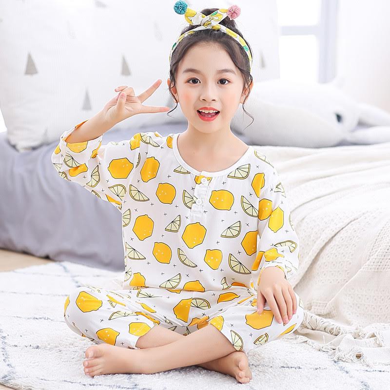 Setelan Baju Tidur [ White Lemon ] Anak Laki-laki &amp; Perempuan [ Usia 2 -5 Tahun ] HM690