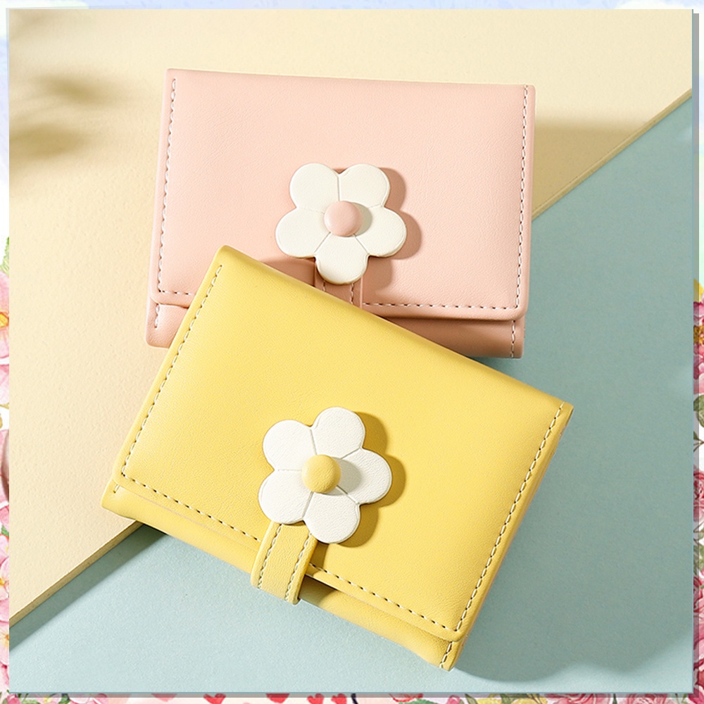 Dompet motif Bunga lucu Dompet Wanita Kecil Bahan Kulit PU Leather Premium Y8315