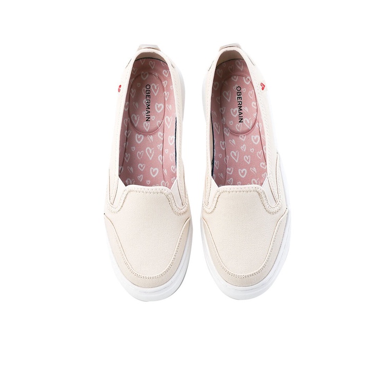 SEPATU SLIP ON OBERMAIN WANITA ORIGINAL BRANDED TERBARU BEIGE OW06