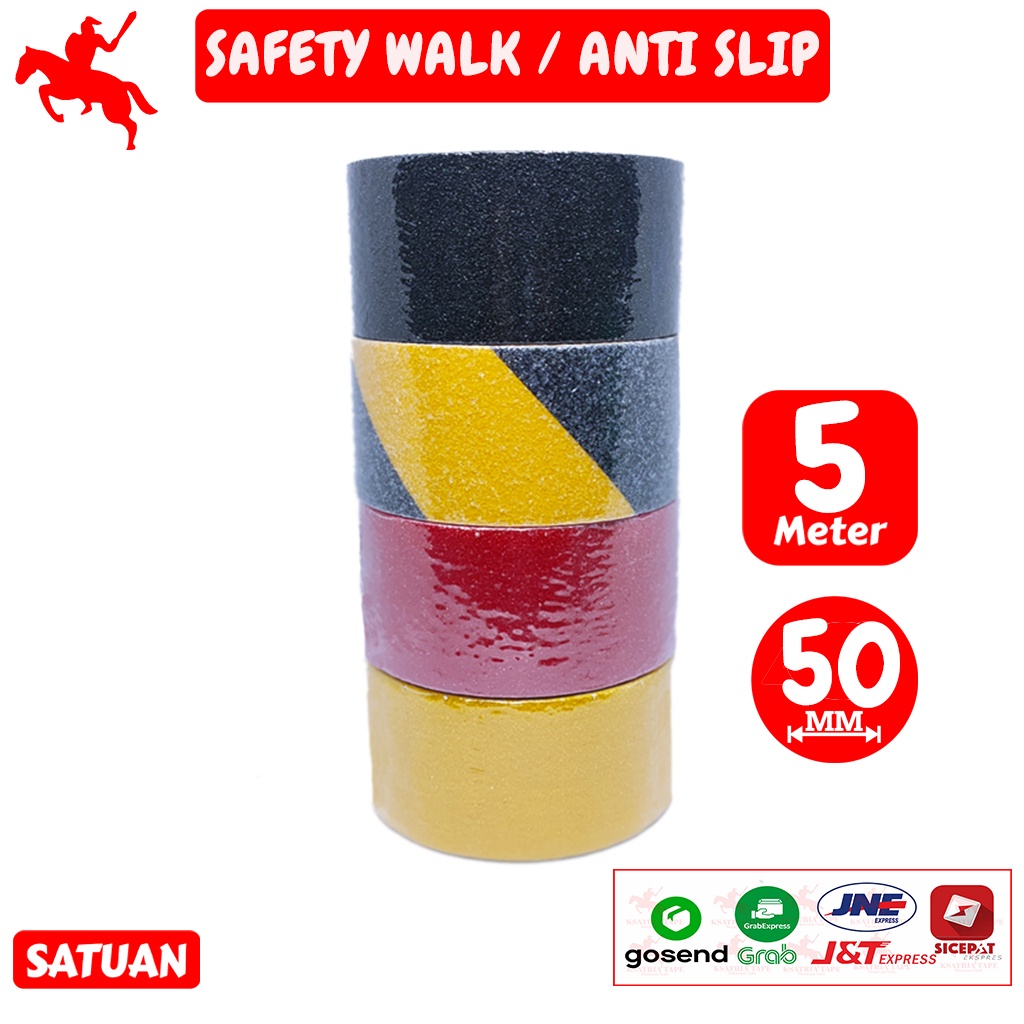 

Lakban Lantai Anti Slip Dunia Packing Isolasi Tape Safety Walk Anti Licin Tape