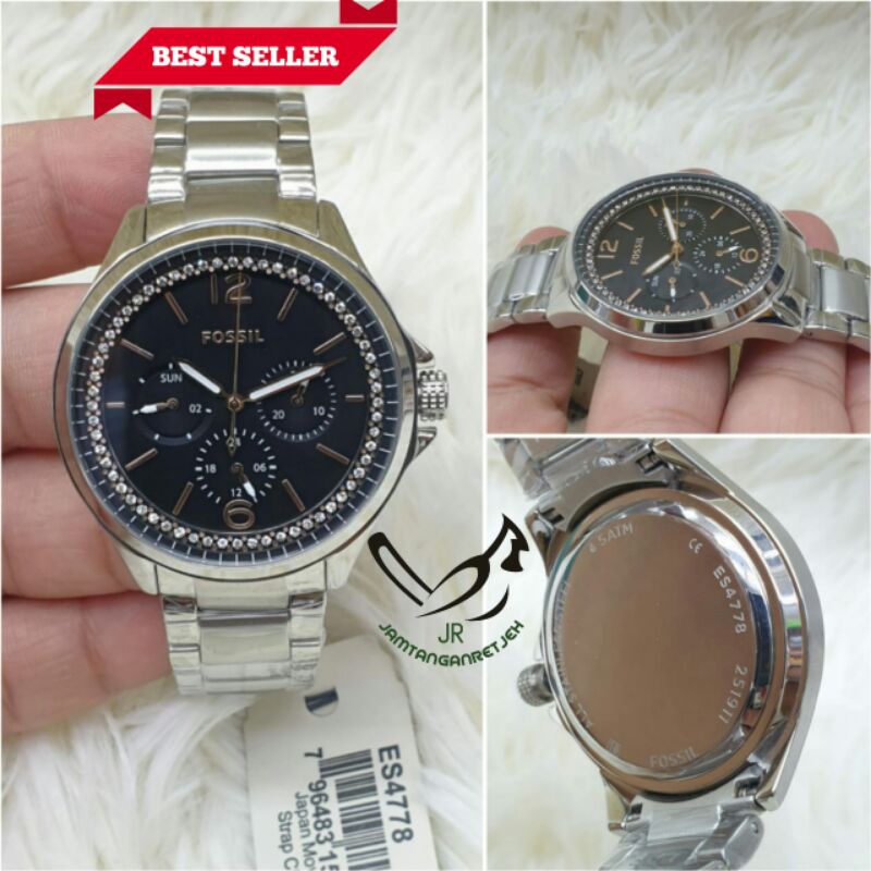 JAM TANGAN WANITA FOSSIL BATRE CRONO STAINLESS KUALITAS ORIGINAL