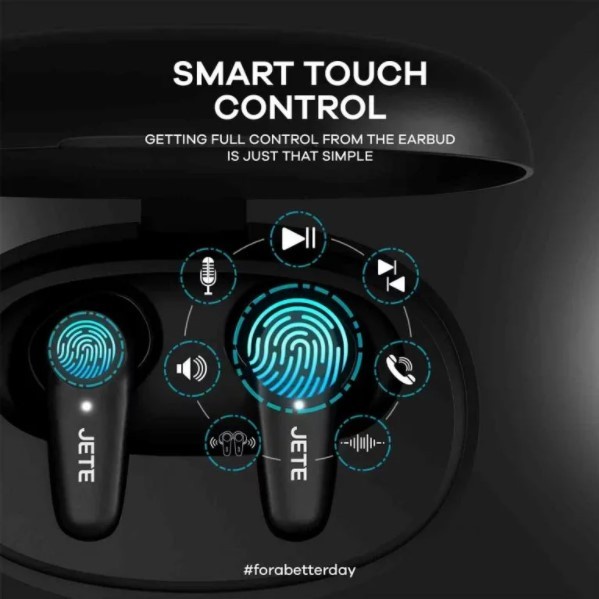 TWS Earbuds Headset Bluetooth | Earphone Bluetooth JETE T5 ANC Active Noise Cancelling - Garansi  2 Tahun