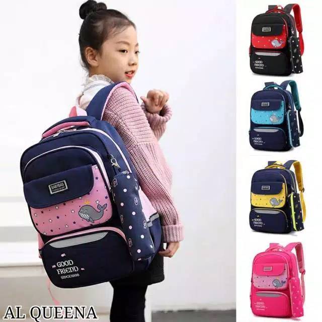 NIQABIS TAS RANSEL ANAK BABY SHARK GRATIS TEMPAT PENSIL TAS SEKOLAH ANAK PG PAUD TK SD CEWEK COWOK