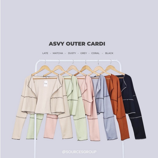 Asvy Contrast Cardigan Outer RIB-1