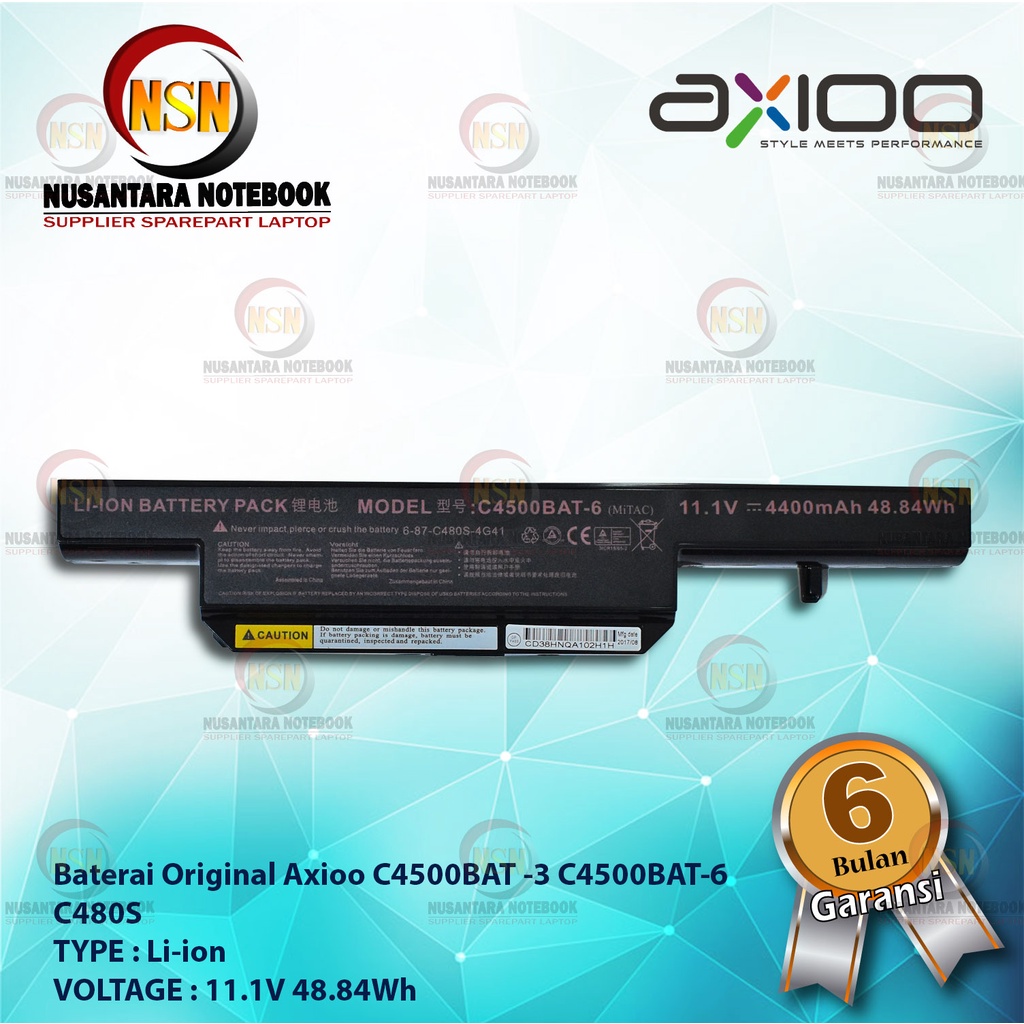 Baterai Laptop Original AXIOO C4500BAT -3 C4500BAT-6 C480S