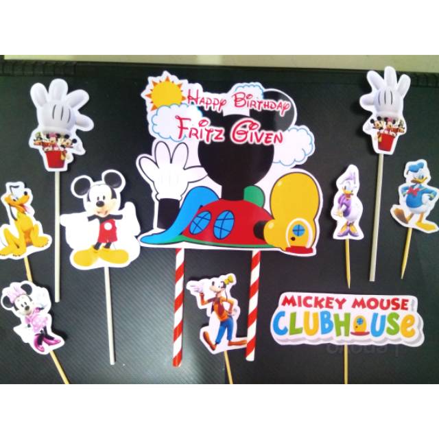 topper hiasan kue mickey mouse club house miki miky