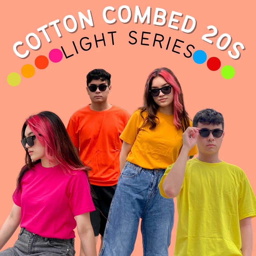 [LIGHT SERIES] KAOS POLOS COTTON COMBED 20S | PENDEK PRIA WANITA KATUN 20S SHIRT S-XXL