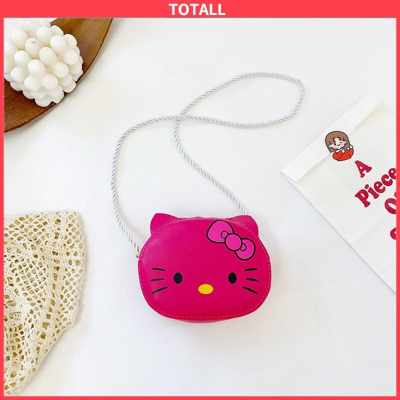 COD Tas Anak Hello Kitty Yang Indah Anak Perempuan Kartun Lucu Tas Bahu Fashion Mini Messenger Bag PU Tas Kecil-Totall