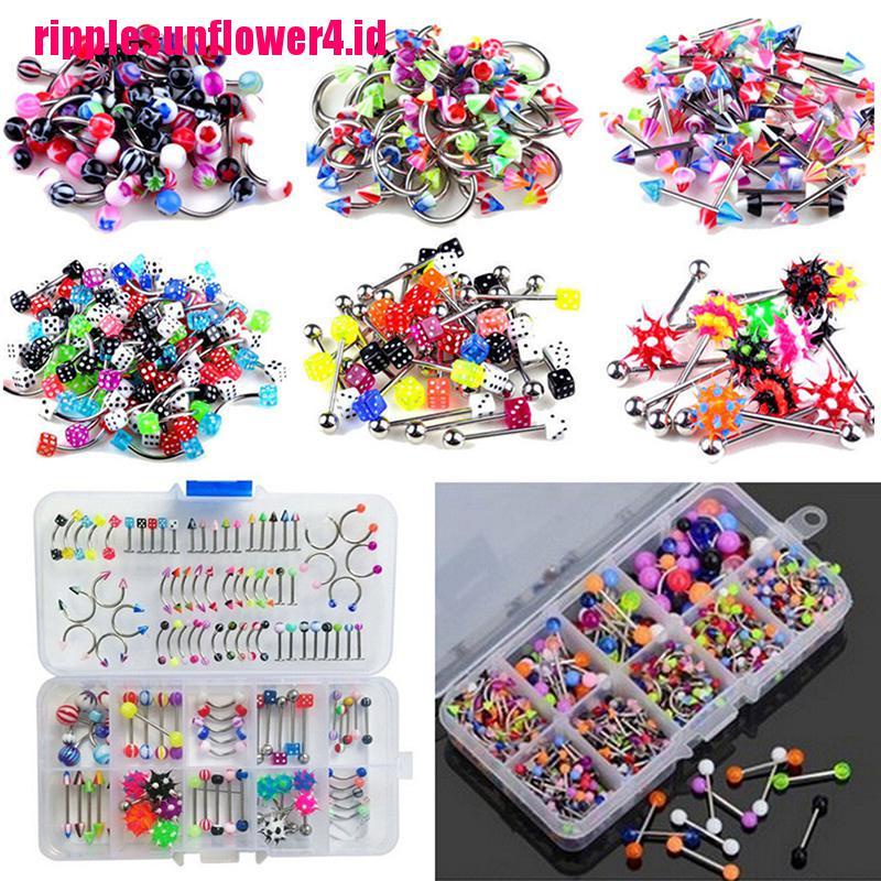 60pcs Anting Tindik Lidah / Bibir / Tubuh Bentuk Barbel