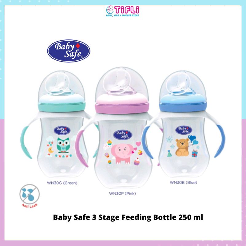 Botol Susu Dot Bayi - Baby Safe 3 Stage Feeding Bottle 250ml