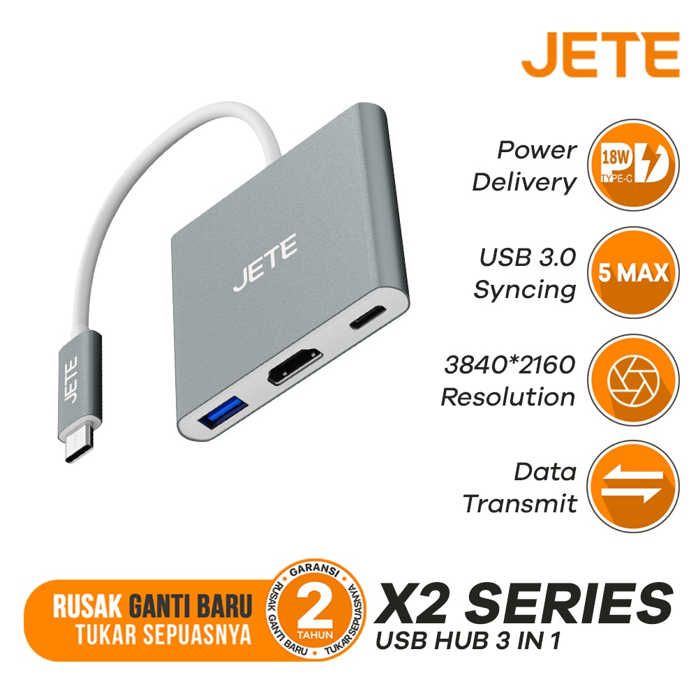 Converter HDMI USB 3 in 1 JETE X2 - Garansi 2 Tahun Rusak Tukar Baru