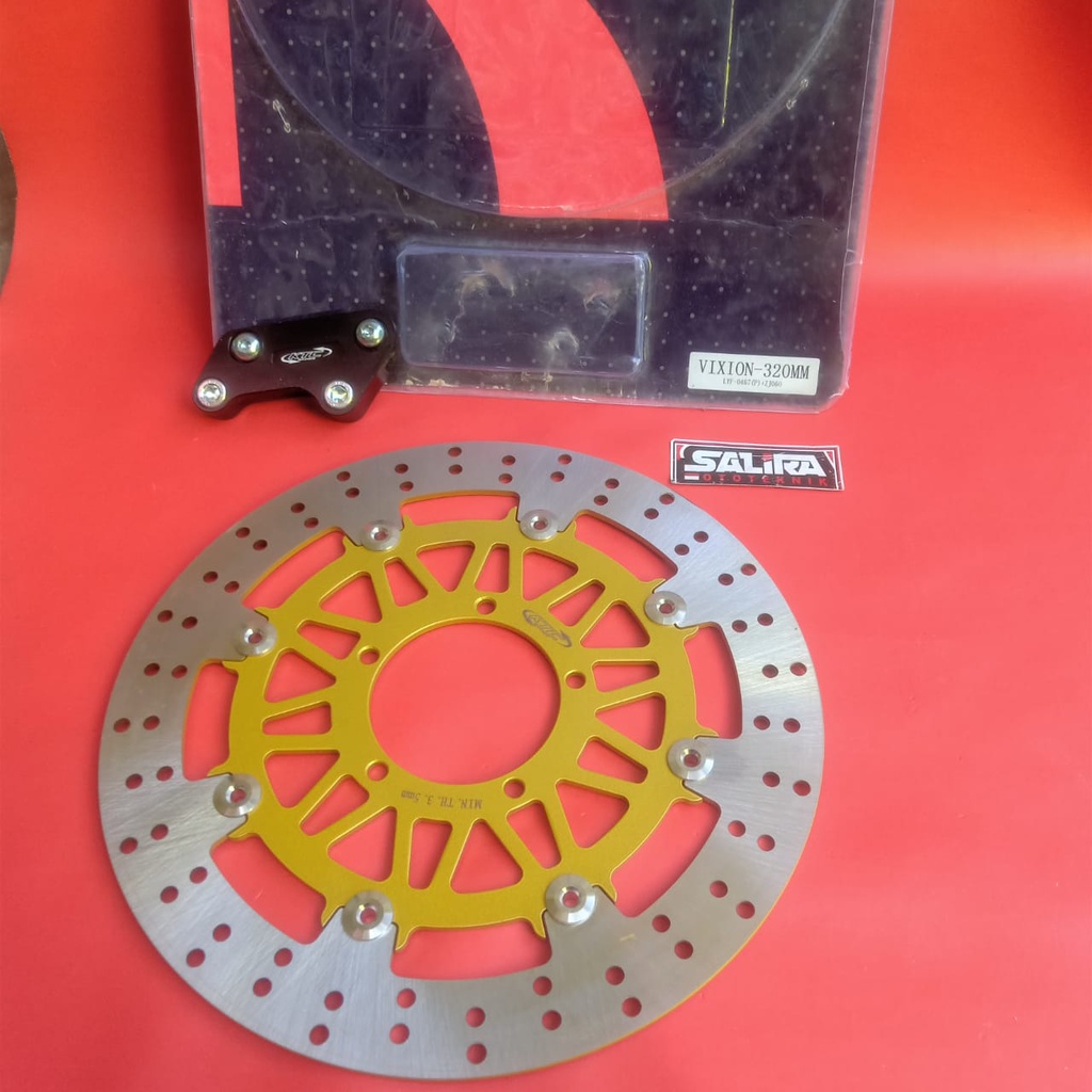 Disc Disk Piringan Cakram Depan Yamaha Vixion KTC Racing 320mm Gold