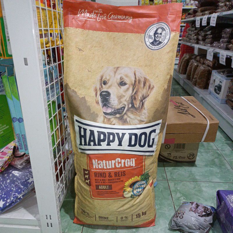 GRAB/GOJEK ONLY HAPPY DOG NATURCROQ BEEF &amp; RICE ADULT 15kg/ HAPPY DOG ADULT/ HAPPY DOG BEEF