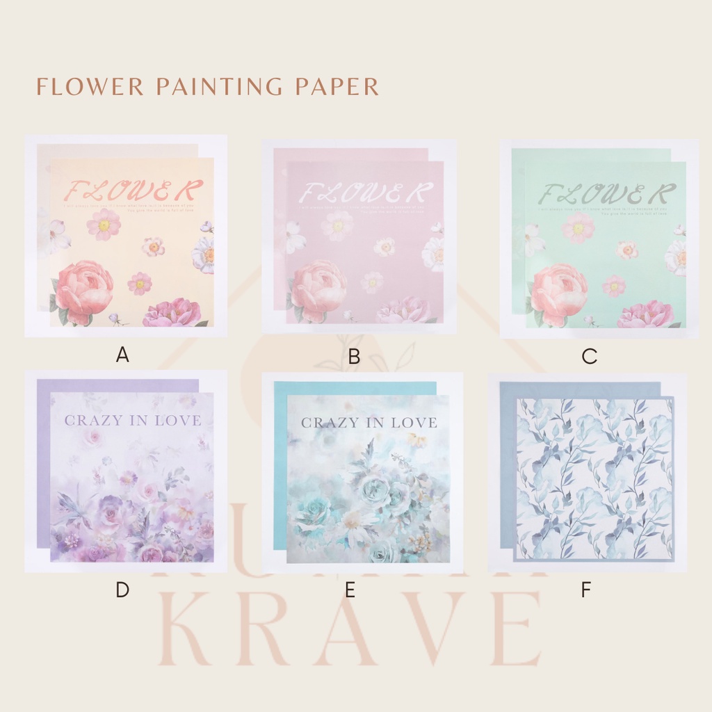 

RUMAH KRAVE - Flower Painting Wrapping Paper Kertas Bunga Kado Buket