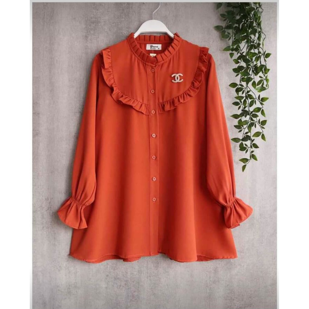 Atasan blouse salvina kerah remple