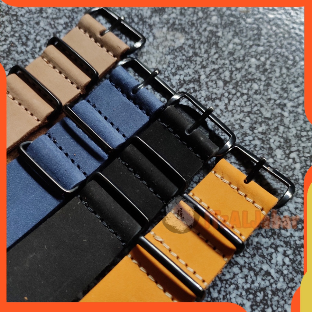 Tali jam tangan Nato 20mm 22mm Leather strap Tali jam Nato Kulit asli