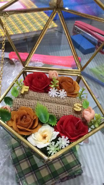 Ring Bearer Tempat Cincin Kaca Terarium Rustic
