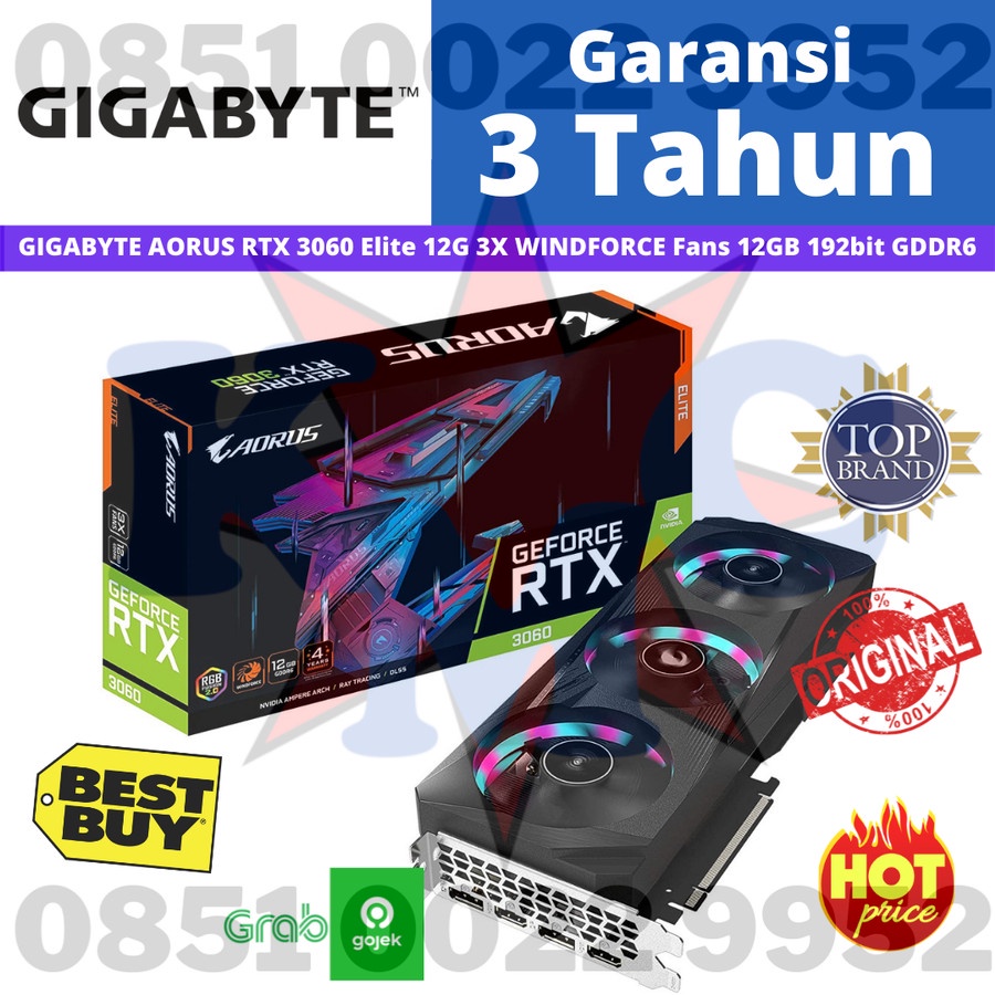 Gigabyte GeForce RTX 3060 AORUS ELITE 12GB DDR6 192BIT RTX3060