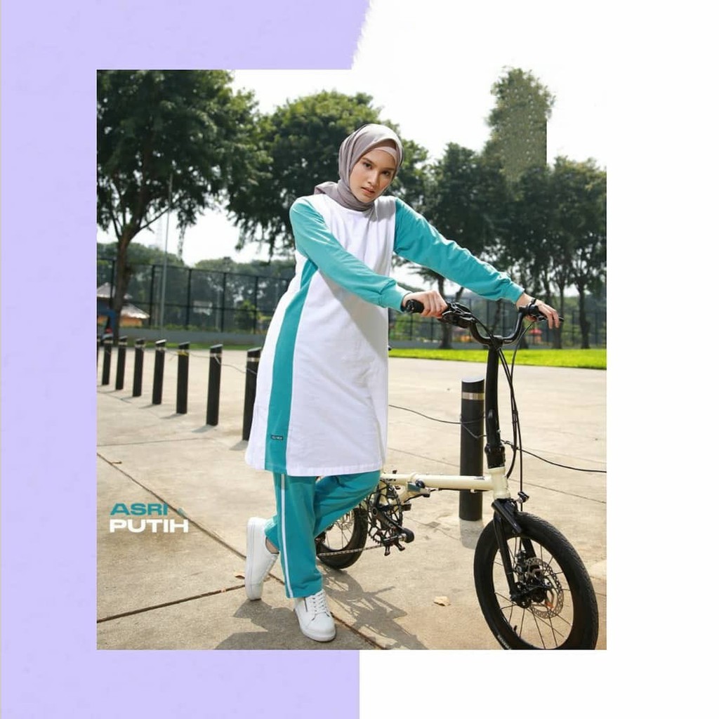 ASRI SET SETELAN BAJU OLAHRAGA WANITA MUSLIM BAJU ATASAN  BAWAHAN