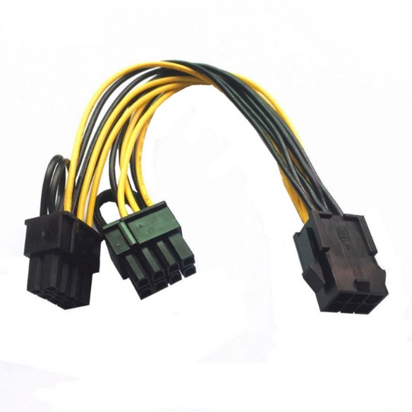 SKU-1278 KABEL PCIE 6 PIN TO DUAL 8 PIN 6+2 POWER SPLITTER VGA PCI-E