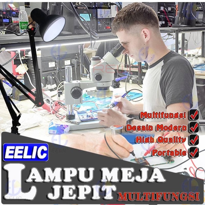 Lampu Meja - Eelic Elc-J009 Lampu Meja Jepit Lampu Meja Belajar Jepit Lampu Meja Ar