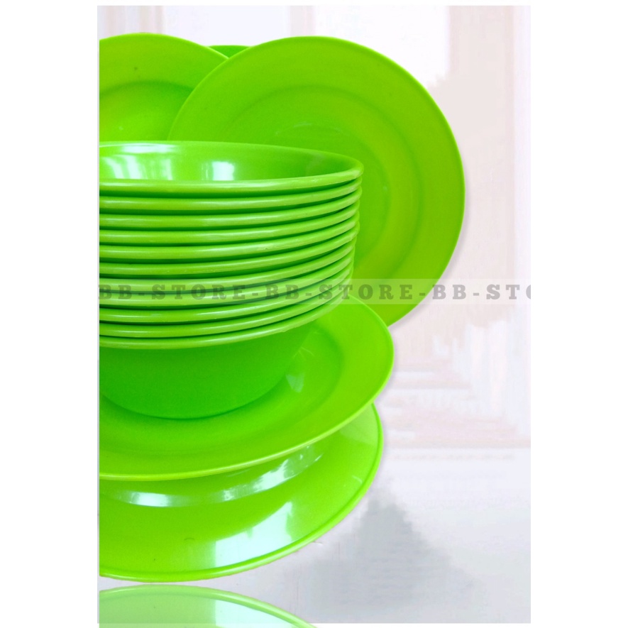 BALBIN SATU SET 6PCS ISI 3 PCS PIRING MAKAN BULAT 9.INC + 3 PCS MANGKUK BULAT 6INC - PLASTIC - P.P HAUSE WARE FOOD SAVE