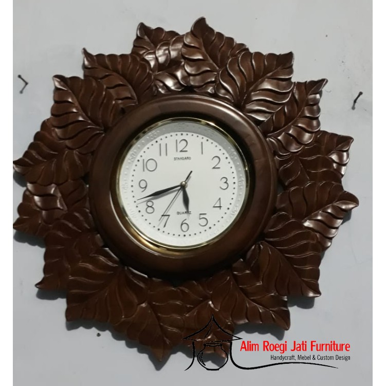 JAM DINDING UKIR BUNGA, JAM DINDING JATI, JAM DINDING HIAS JATI