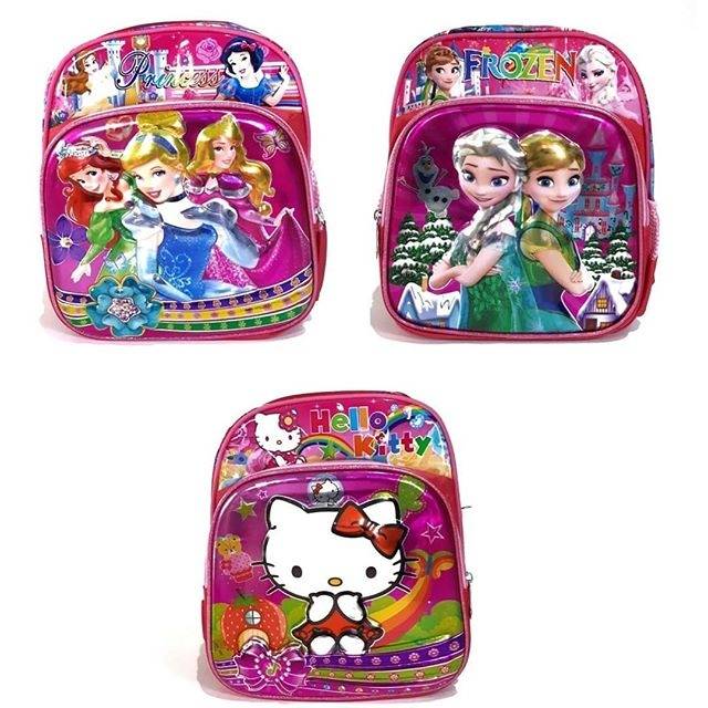 Tas ransel sekolah anak timbul karakter princess frozen hello kitty