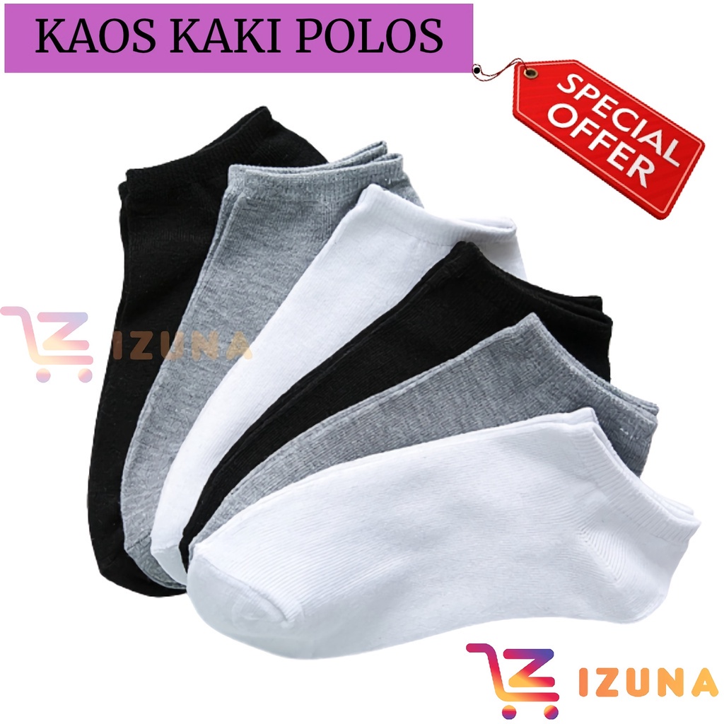 [IZUNA] KAOS KAKI POLOS UNISEX / KAOS KAKI SEMATA / KAOS KAKI IMPORT / KAOS KAKI MURAH