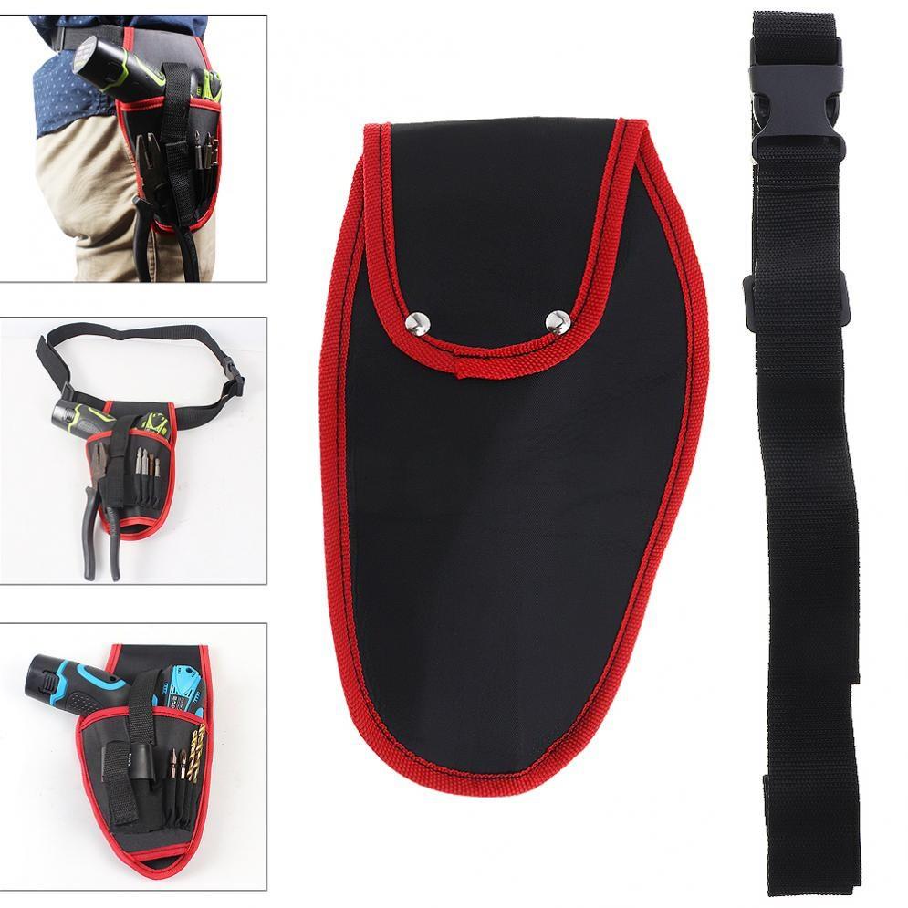 [BEST QUALITY]Tas Pinggang Perkakas Mesin Bor Baterai Cordless Chuck kunci(Black/Red)