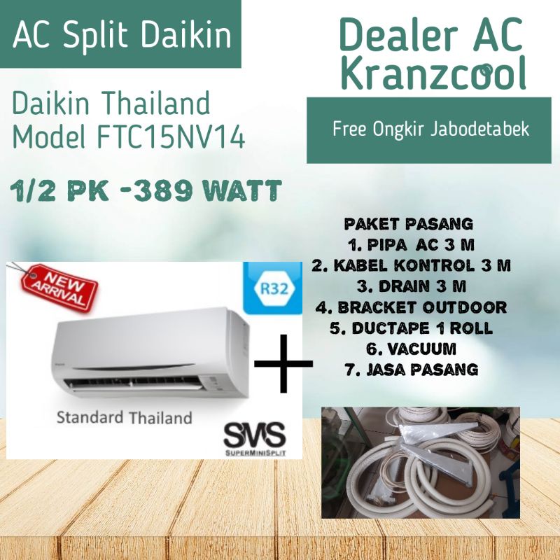AC Daikin Thailand 1/2 PK + Pasang