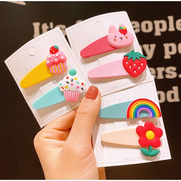 Jepit Rambut Korea Anak Perempuan Motif Tiptop Ice Cream Aksesoris Rambut Jepitan Wanita Lucu bahan import AK144