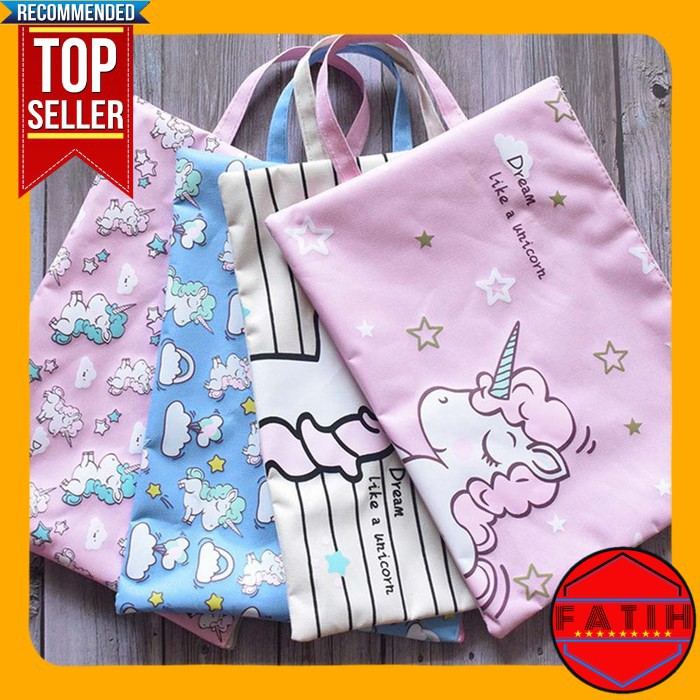 

Tas Travel Dream Unicorn A4 file Storage Tempat Buku Al Murah