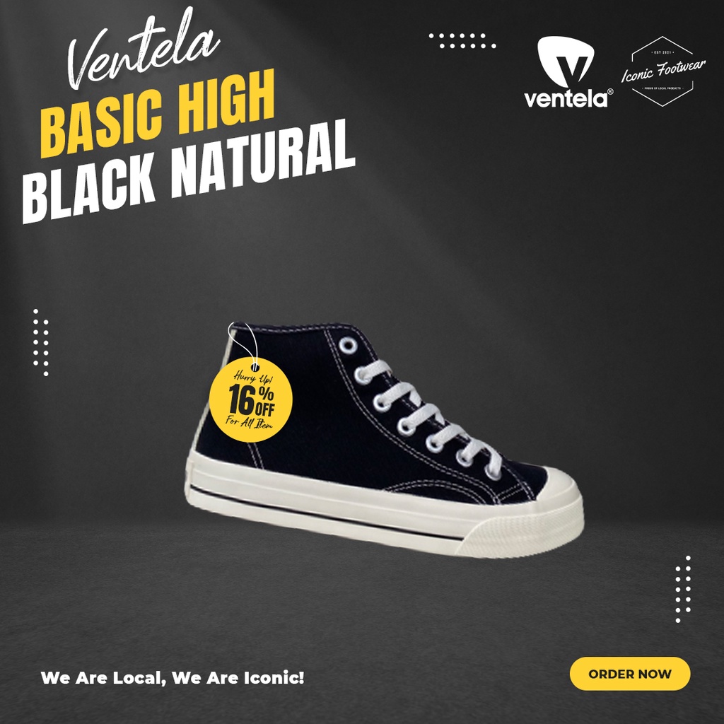 Ventela Basic High Black Natural