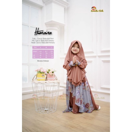 SET GAMIS ANAK/ HUMAIRA GAMIS SET HIJAB By KINANTHI CLOTH