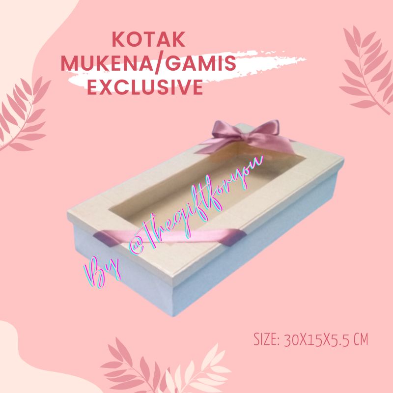 

Kotak Mukena Exclusive 30x15x5.5/ Ukuran standar Kotak standar Gamis /Kotak Gamis /Kotak Kado/ Gift Box / Box Kado/ Kotak Mukena Ukuran 30x15x5,5cm