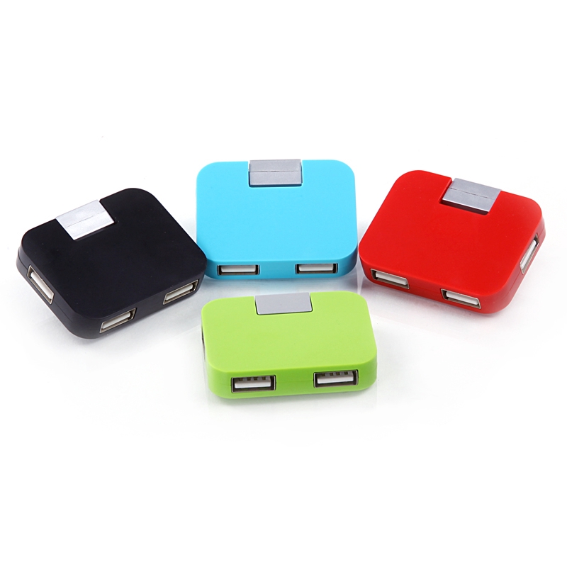 Usb 2.0 Lipat Persegi 4port HUB USB 2.0 Lipat Persegi 4-port HUB Hitam/Putih/Hijau/Biru/Merah Berputar USB Semiper Mobil U Disk Set Perangkat Ekstensi