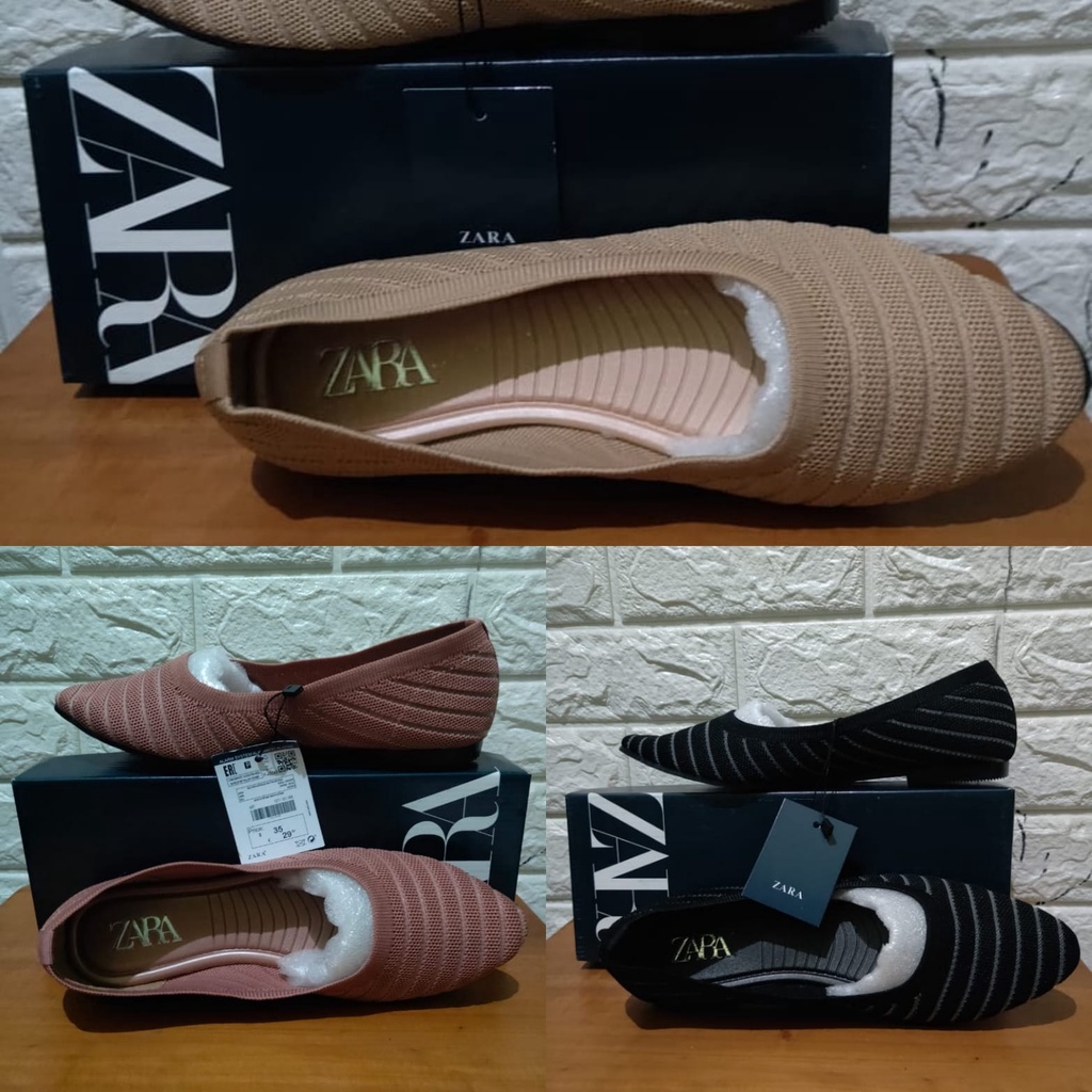 SEPATU ZARA LAILY SEPATU RAJUT EMPUK FLAT SHOES NYAMAN IMPOR
