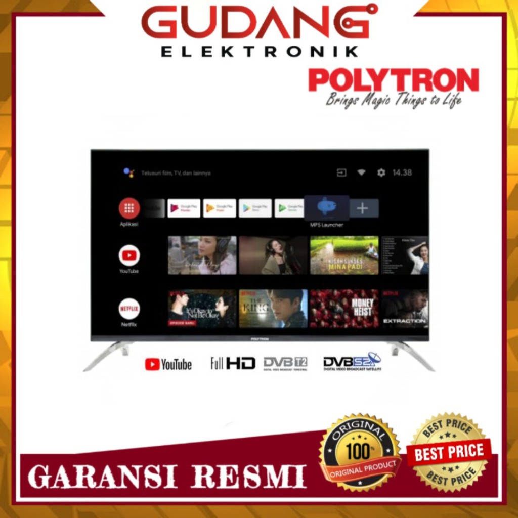 LED TV 40 INCH POLYTRON PLD 40AG9953NT ANDROID FHD POLY PLD40AG9953 NT