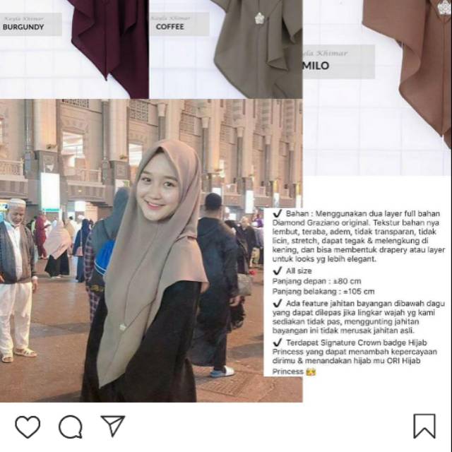 Preloved khimar kayla warna Taro by hijab princess warna