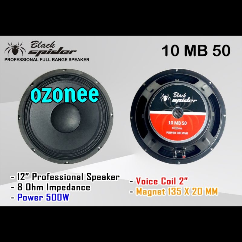 SPEAKER FULL RANGE 10 INCH BLACK SPIDER 10 MB 50 MID BASS OUTDOOR ORI