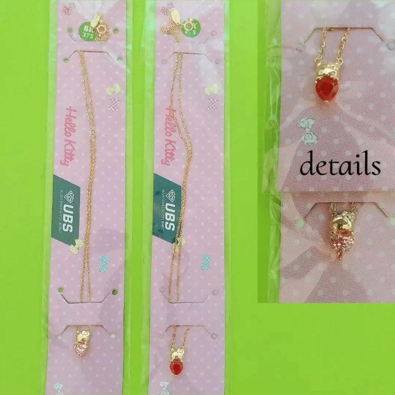 Kalung hello kitty batu warna pink dan merah UBS 8K 375