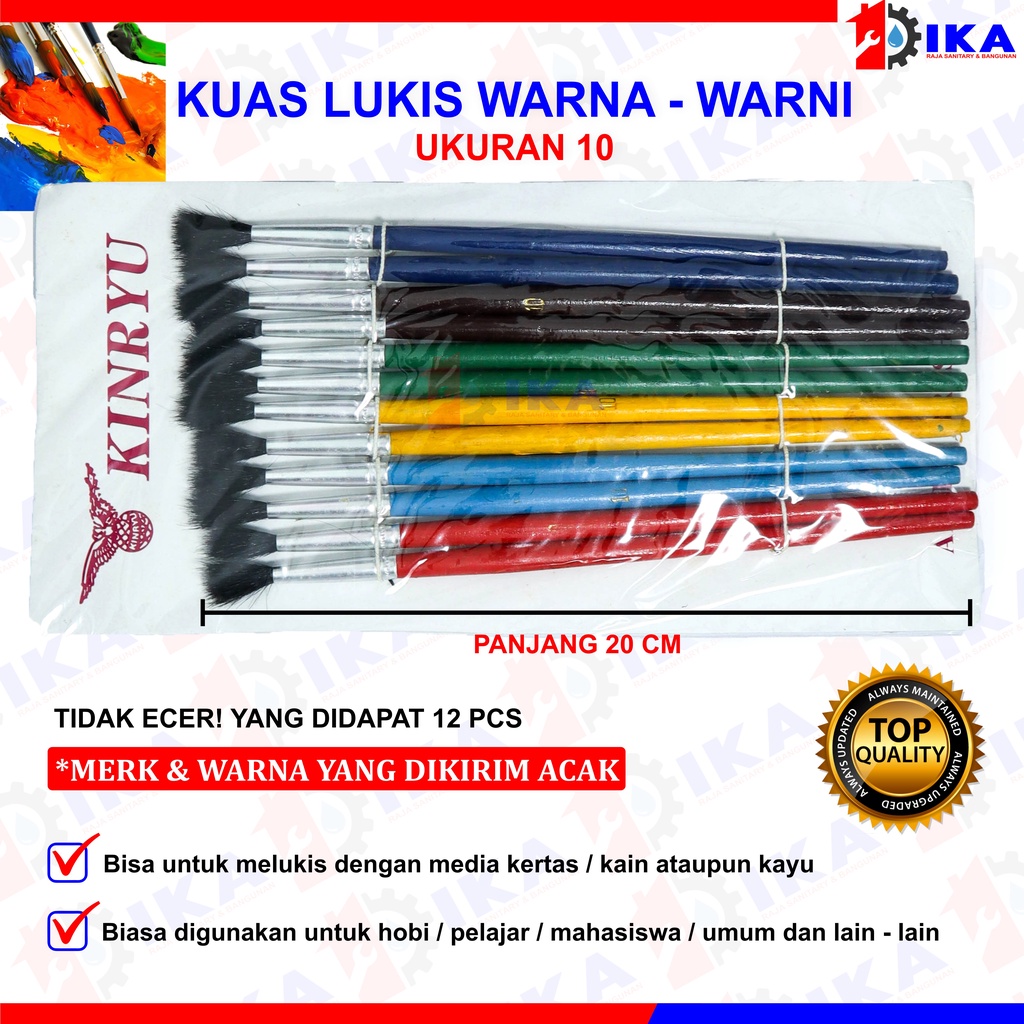 KUAS LUKIS SET / KUAS LUKIS CAT AIR / PAINT BRUSH WARNA Kuas lukis watercolor - 1 LUSIN