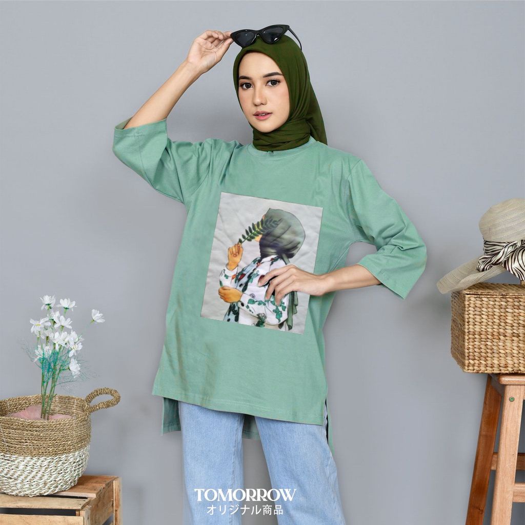 Rona Top Blouse Wanita  Import BabyTeri  Atasan Wanita Lengan 7/8 Baju Top Kekinian